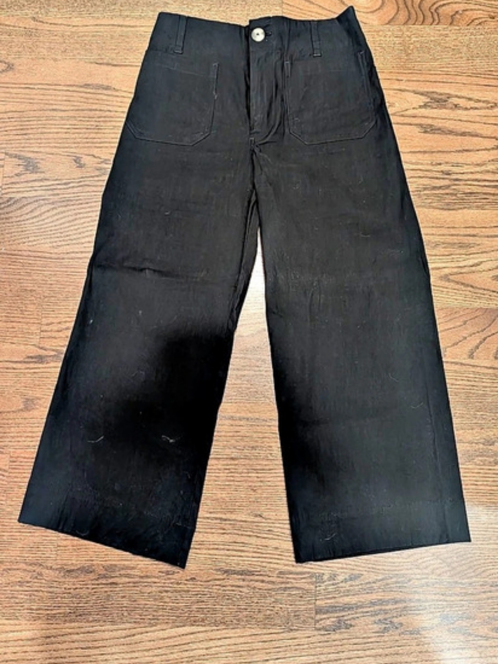 Maeve The Colette Crop Wide-Leg Pants Black Waist 28P